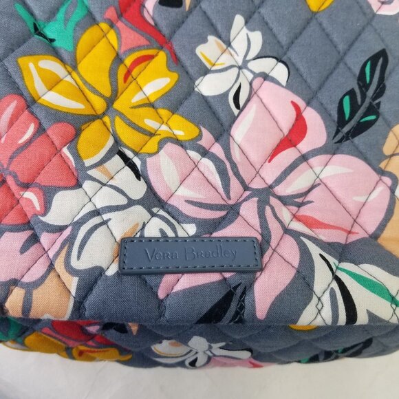 Vera Bradley Essential Sling Backpack Coastal Paradise Grey Crossbody Bag Zip Up - Picture 4 of 16